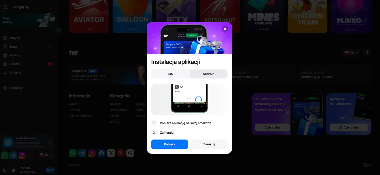 Aplikacja kasyno na prawdziwe pieniądze — pobieranie na Androida